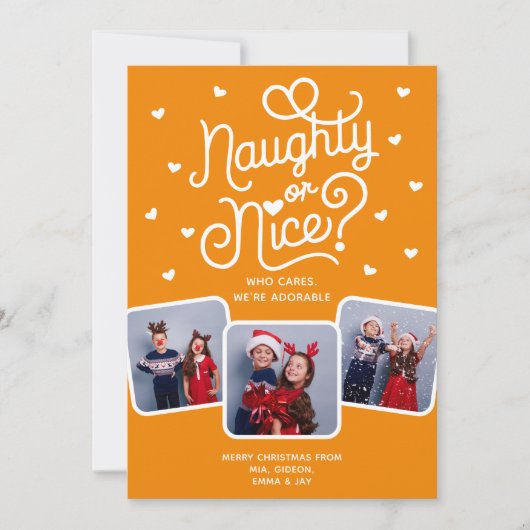 Stoute of Leuke Grappige Schattigee broer of zus F Feestdagenkaart (Voorkant)