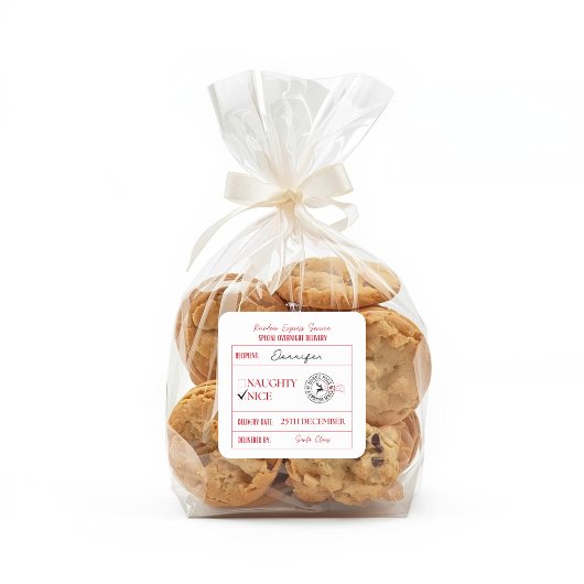 Stoute of leuke kerst speciale levering vierkante sticker