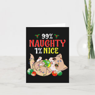 Stoute of leuke kerstkat Grappige Humor 1 Kaart