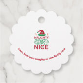Stoute of leuke kerstkikkers met Santa Design Bedankjes Labels (Achterkant)