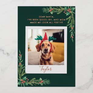 Stoute of leuke Schattigee Pet Dog Custom Christma Folie Feestdagenkaart