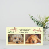 Stoute of leuke twee honden kerstkaart (Staand voorkant)