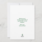 Stoute witte kat met een rode kerstmuts Modern Feestdagenkaart (Achterkant)