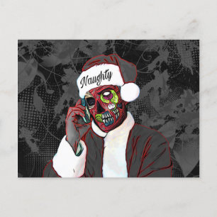 Stoute Zombie Kerstkaart Feestdagenkaart