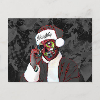 Stoute Zombie Kerstkaart Feestdagenkaart