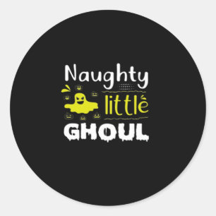 Stoutig Klein Ghoul Grappig Halloween-ontwerp Ronde Sticker