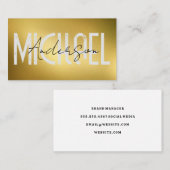 stoutmoedig | Cursieve tekst | goudstructuur Visitekaartje (Voorkant / Achterkant)