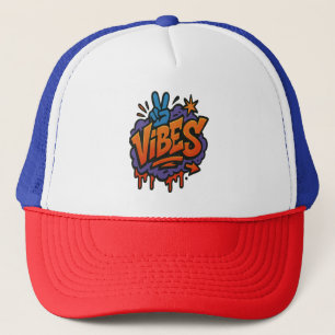 Stoutmoedige graffiti "Vibes" Street Art Trucker Pet