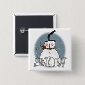 Stovepipe Pet Snowman T-shirts en cadeautjes Vierkante Button 5,1 Cm (Voorkant /achterkant)