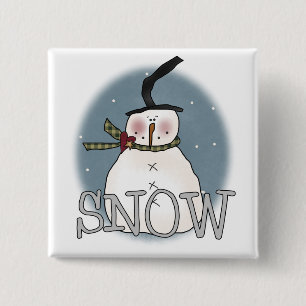 Stovepipe Pet Snowman T-shirts en cadeautjes Vierkante Button 5,1 Cm