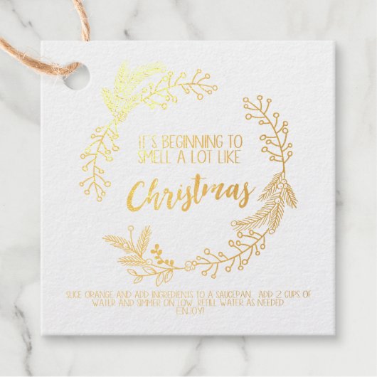 Stovetop Potpourri kerstcadeau Label Kaart (Voorkant)