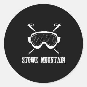 Stowe berg vermont skiër skiën ski rustiek ronde sticker
