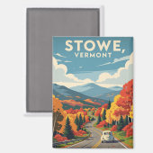 Stowe Vermont Travel Magneet (Voorkant / Achterkant)