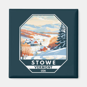 Stowe Vermont Winter Vintage Magneet