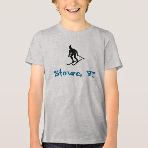 Stowe, VT (Oostkust Skiën) Ski Town Kinder Tri-Blend Shirt