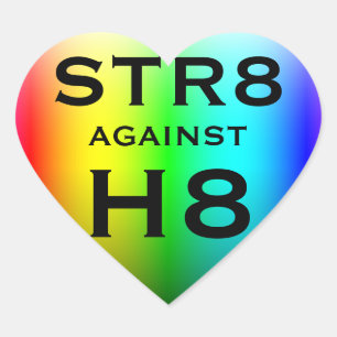 STR8 TEGEN H8 HART STICKER