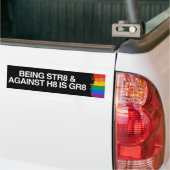 STR8 TEGEN H8 IS GR8 -.png Bumpersticker (Op Truck)