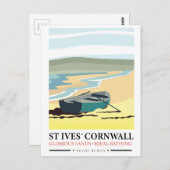 Str. Ives Cornwall nautische reisposter. Briefkaart (Voorkant / Achterkant)