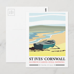 Str. Ives Cornwall nautische reisposter. Briefkaart