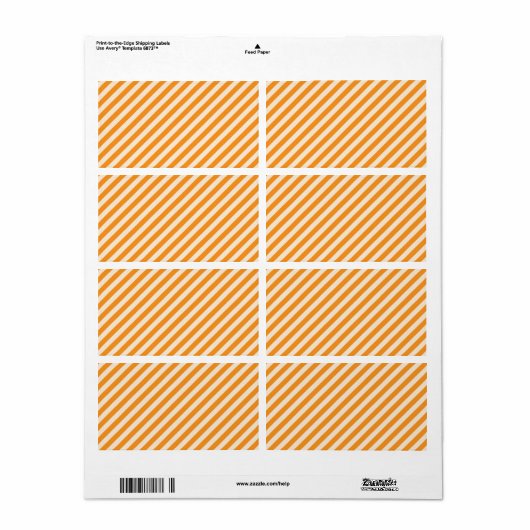 [STR-OR-1] Sinaasappel en witte suikerriet gestree Etiket (Full Sheet)