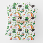 Str. Patrick's Day Wrapping Paper set of 3 (In situ)