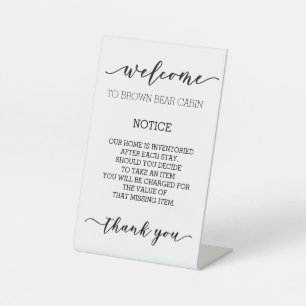 STR Verhuurde kortetermijnvakantie Ontbrekende obj Reclamebord Met Voetstuk