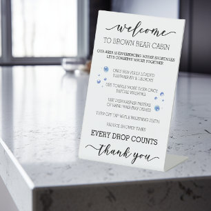 STR Waterbehoud Korte termijn verhuur Vakantie Reclamebord Met Voetstuk