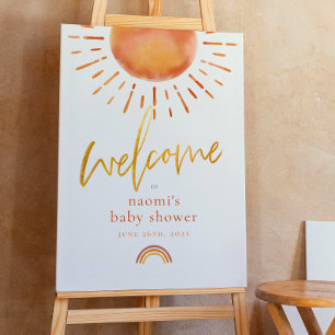 Straal van Zonneschijn Regenboog Baby Shower Welko Poster
