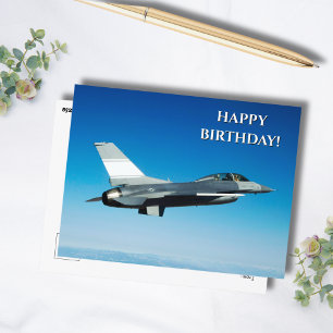 Straalvliegtuig foto, Coole Aviation Verjaardag Briefkaart