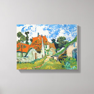 Straat Auvers-sur-Oise Canvas Afdruk