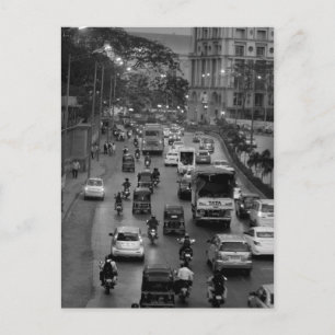 straat B&W Mumbai Briefkaart