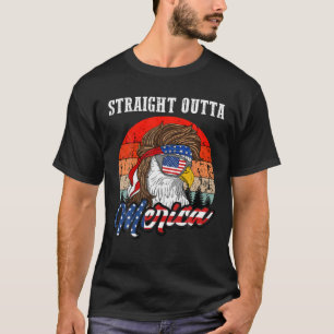 Straat buiten Merica Mullet Eagle Funny Patriot 4 T-shirt
