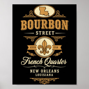 Straat Franse wijk New Orleans Louisiana Poster