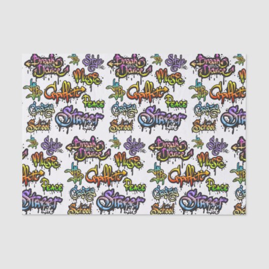 Straat Graffiti Artful Words Tissuepapier (Voorkant)