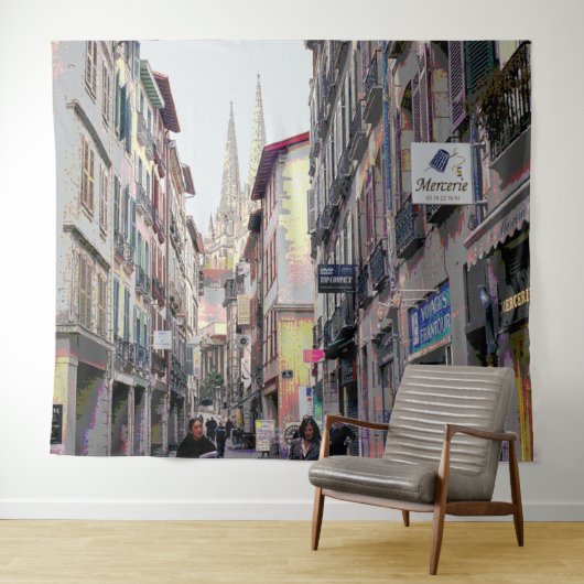 straat in Bayonne Wandkleed (In Situ (horizontaal))