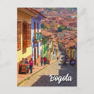Straat in Bogota Colombia La Candelaria Bogotá Briefkaart