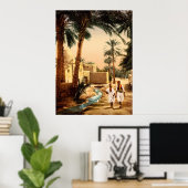 Straat in de oude stad Biskra Algerije Poster (Thuiskantoor)