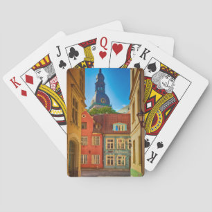Straat in de Oude Stad Estland Pokerkaarten