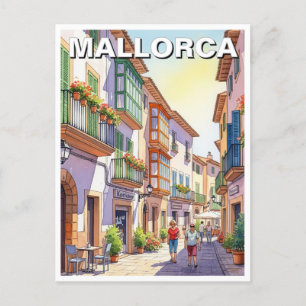 Straat in Mallorca Spanje Reizen Briefkaart