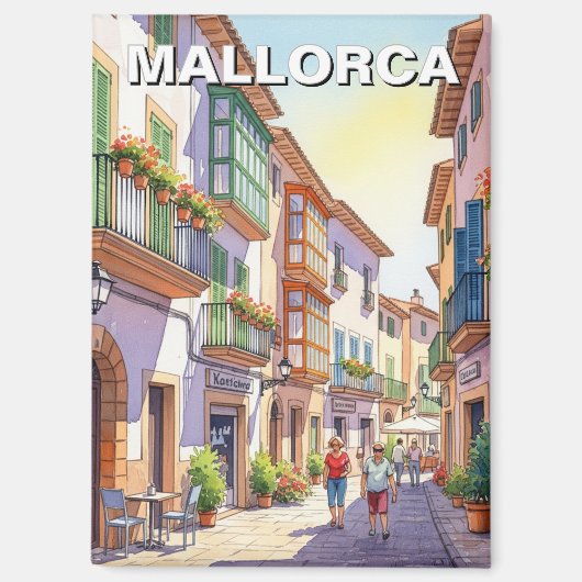 Straat in Mallorca Spanje Reizen Magneet (Voorkant)