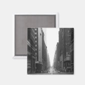 Straat in NY stad B&W Magneet (Voorkant / Achterkant)