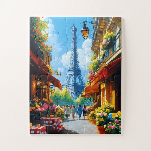 Straat in Parijs Legpuzzel (Verticaal)