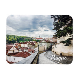 Straat in Praag in het centrum van het Briefkaart Magneet