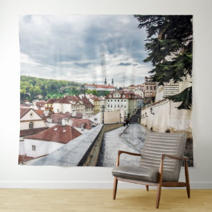 Straat in Praag Wandkleed