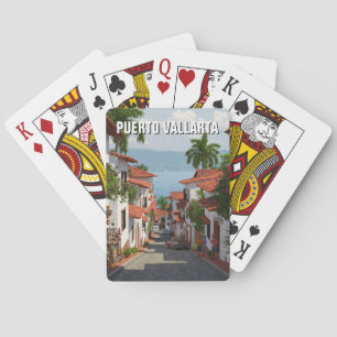 Straat in Puerto Vallarta Mexico Reizen Pokerkaarten