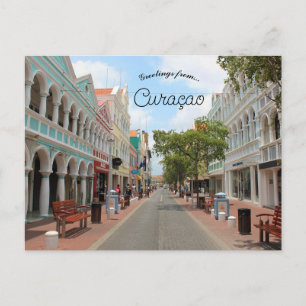 Straat in Punda District Willemstad Curacao Briefkaart