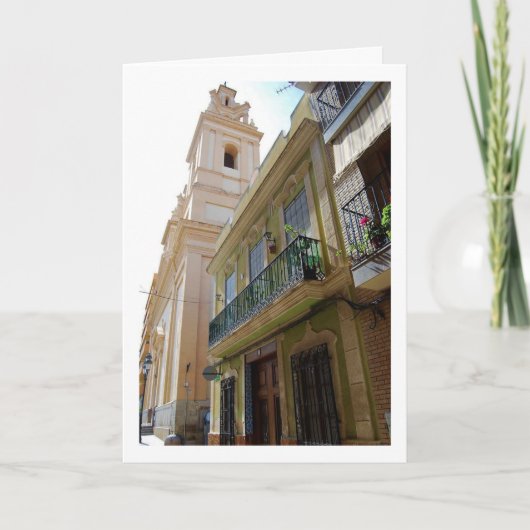 Straat in Riba-roja de Túria, Spaans dorp Kaart (Voorkant)