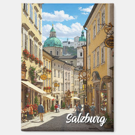 Straat in Salzburg Oostenrijk Reizen Magneet