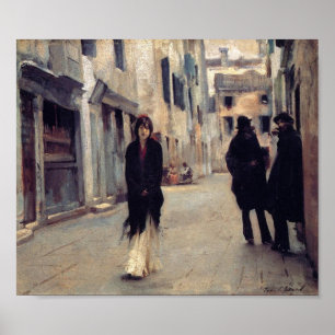 Straat in Venetië (Elegant Woman) (Singer Sargent) Poster