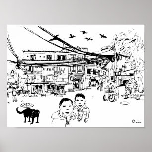 Straat Kathmandu Poster